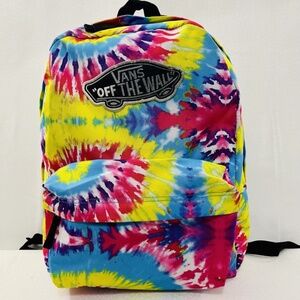 Hard to Find Vans Off-The-Wall Tie Dye Backpack Pockets Organization EUC